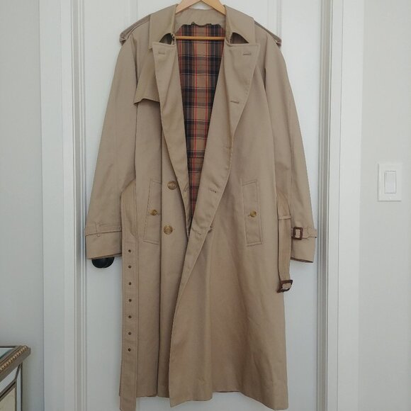 Vintage St Michael Mens Tan Trench Coat "To Fit 42 Inch Chest" - Picture 1 of 15
